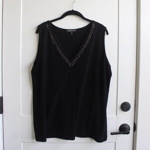 Jones New York Black Tank Top with beads
